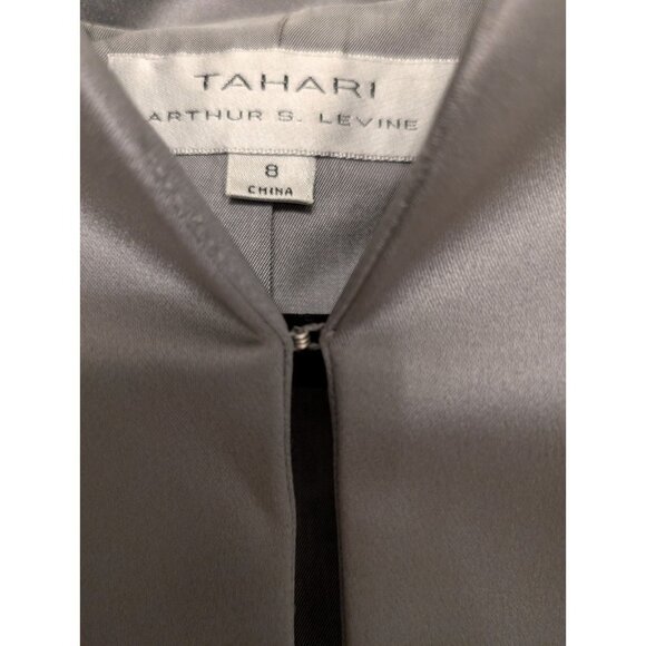 Tahari ASL Silver Blazer Size 8 holiday party quiet luxury office - Picture 4 of 9